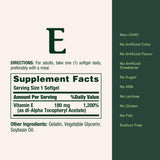 Cápsulas Nature's Bounty Vitamina E, aptas para dietas sin gluten.