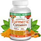 NATURE'S BRANCH Turmeric Curcumin: botella cerrada para apoyo diario de movilidad.