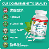NATURE'S BRANCH Magnesio Taurato 400 mg: taurina incluida para apoyo.