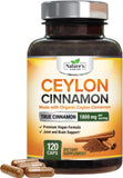 Nature's Choice canela Ceilan orgánica 1800mg: botella con cápsulas para energía diaria.