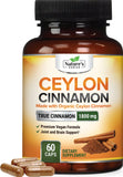 Nature's Choice Canela Ceilan orgánica 1800 mg cápsulas, impulso de energía diario.