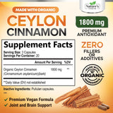 Nature's Choice Canela Ceilan orgánica 1800 mg empaque claro para compra fácil.