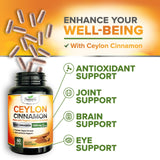 Nature's Choice Canela Ceilan orgánica 1800 mg porciones diarias fáciles de tomar.