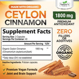 Nature's Choice cápsulas de canela Ceilan 1800mg: toma fácil para antioxidantes.