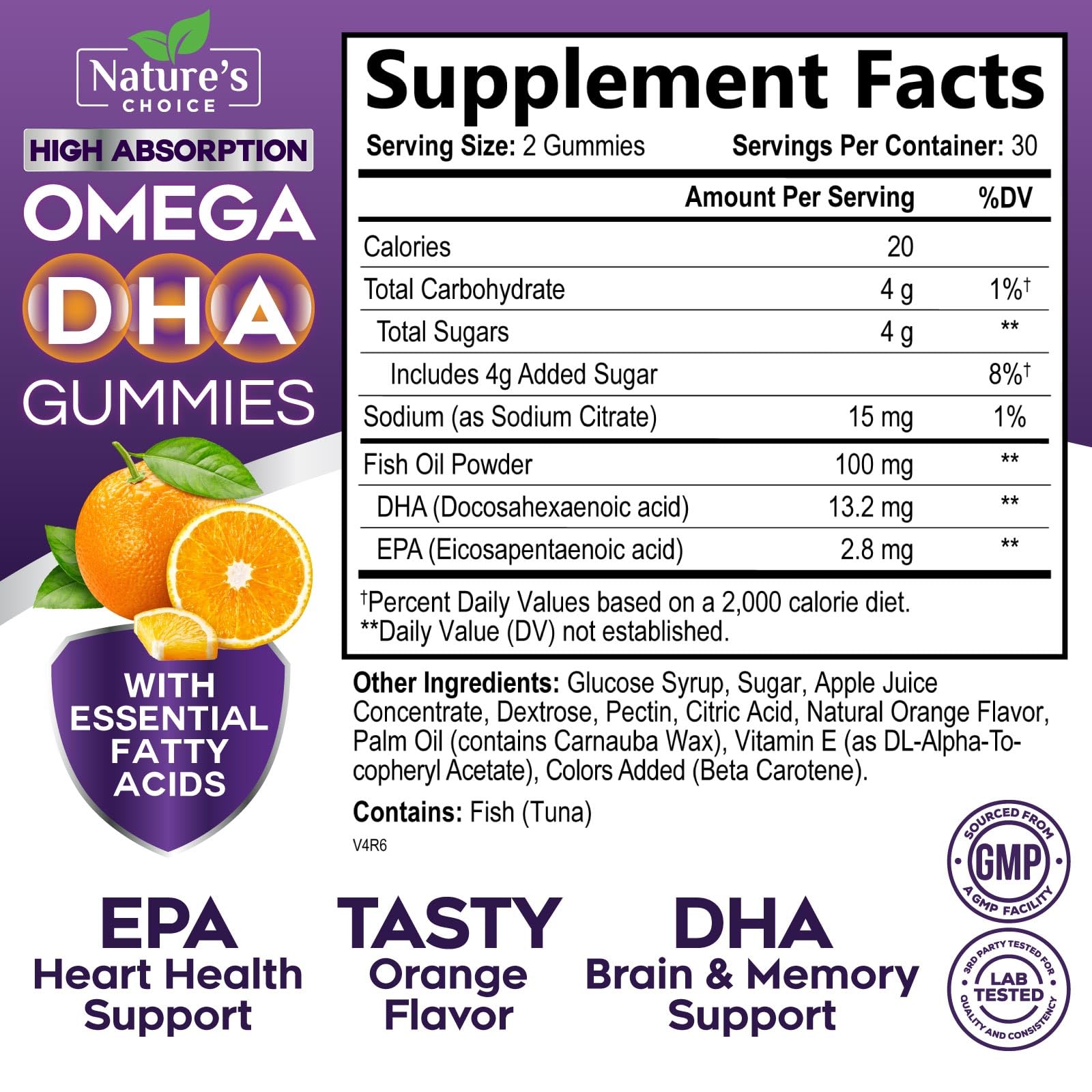 Nature's Choice Omega 3 gomitas dosis diaria fáciles de incorporar