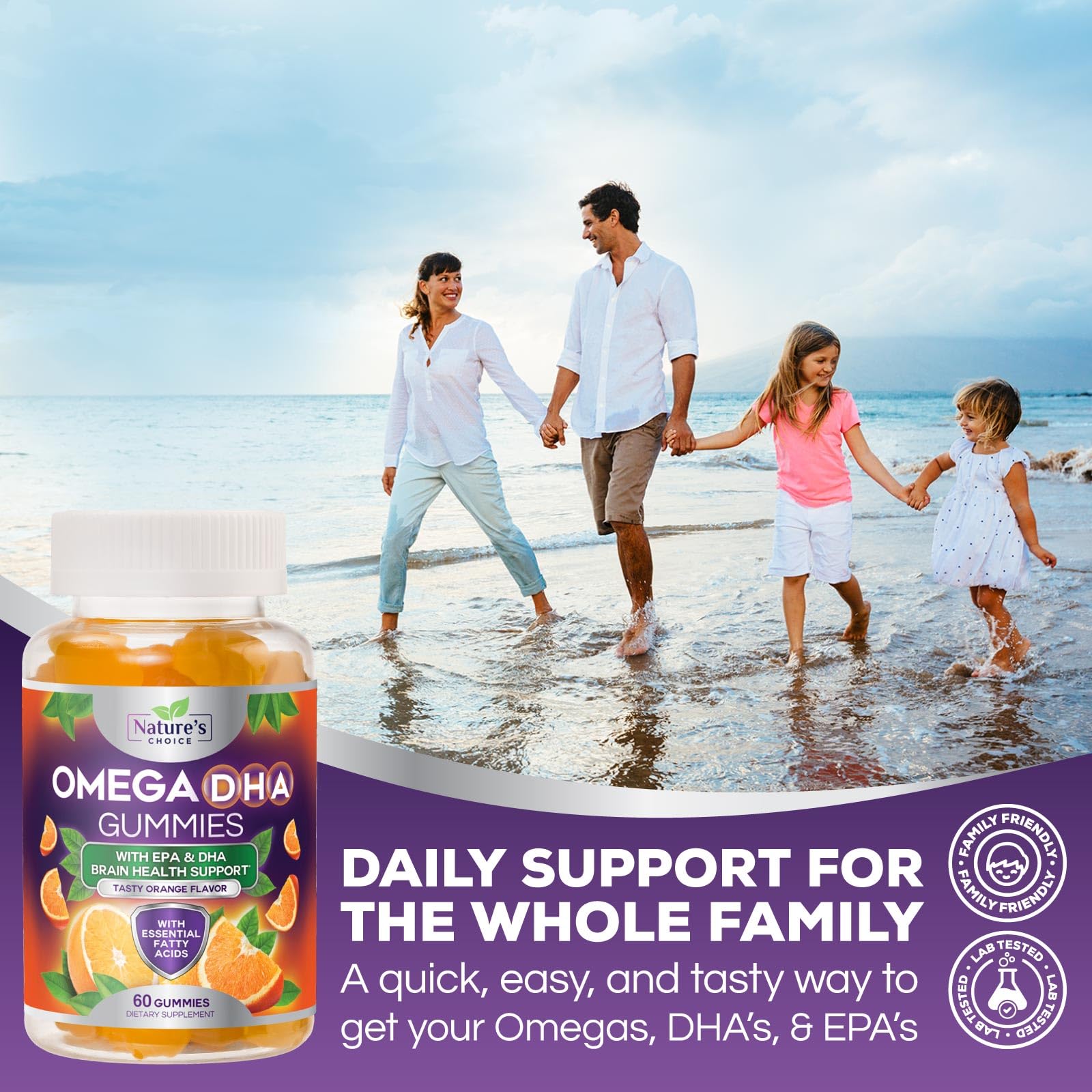 Nature's Choice Omega 3 gomitas aptas para adultos y niños