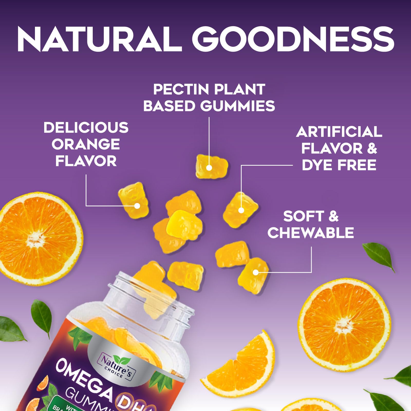 Nature's Choice Omega 3 gomitas sin regusto marino al masticarlas