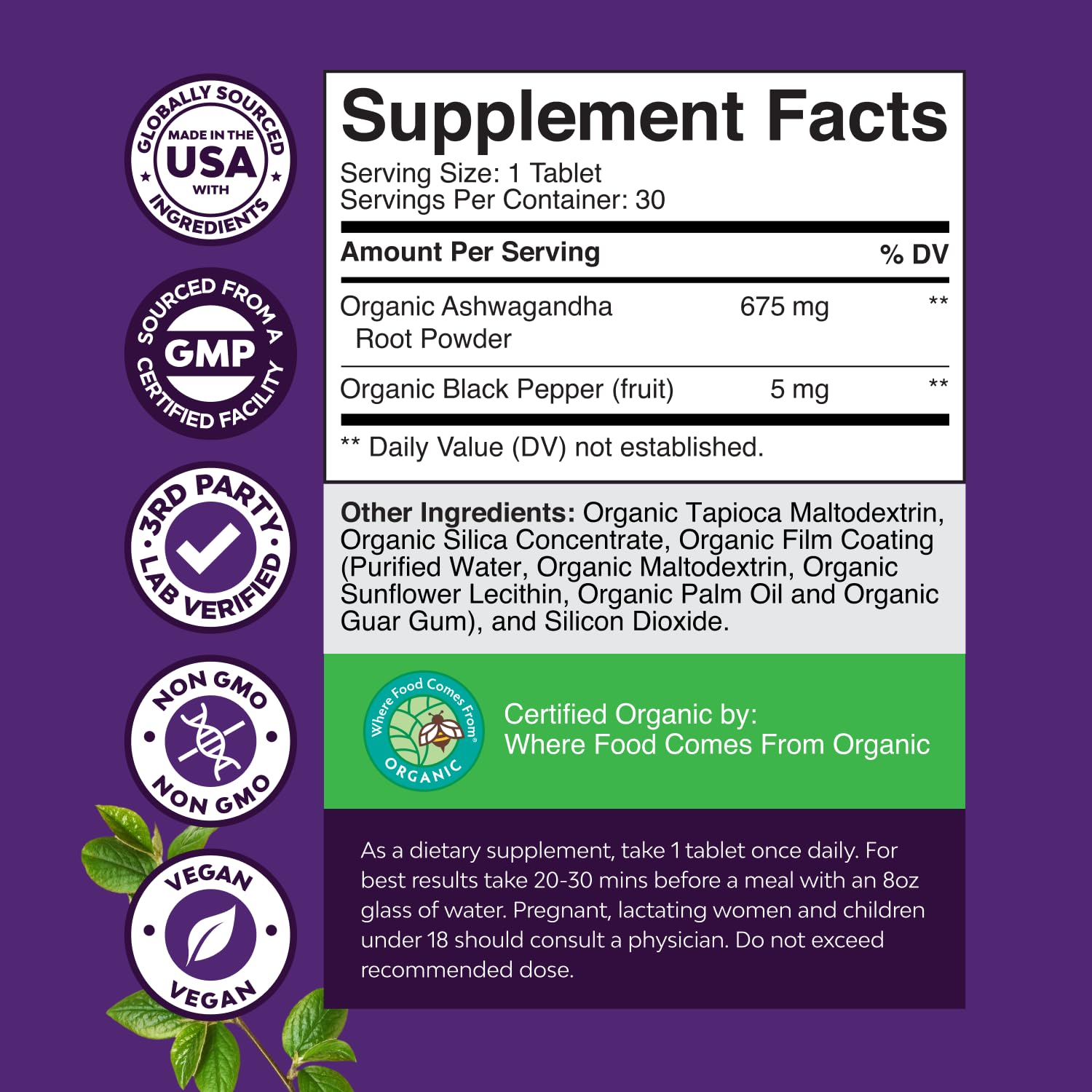 Natures Craft Ashwagandha: cápsulas de alta potencia para equilibrio hormonal en mujeres y hombres.