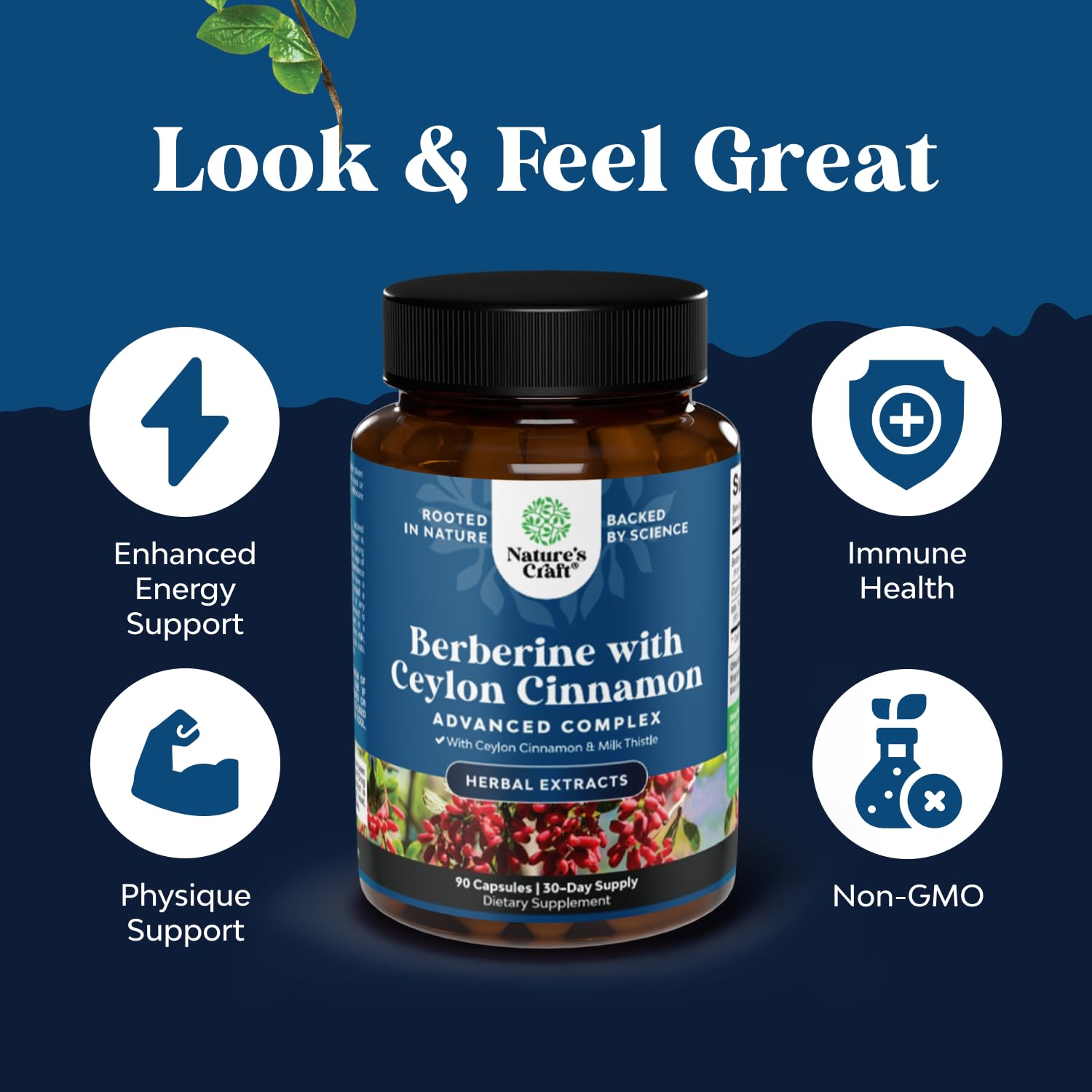 Natures Craft Balancing Berberine, fórmula AMPK activadora para posibles beneficios metabólicos.