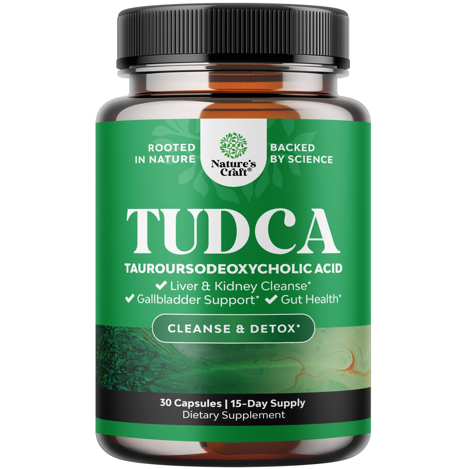 Natures Craft Tudca 500 mg en botella, apoyo para hígado y vesícula.