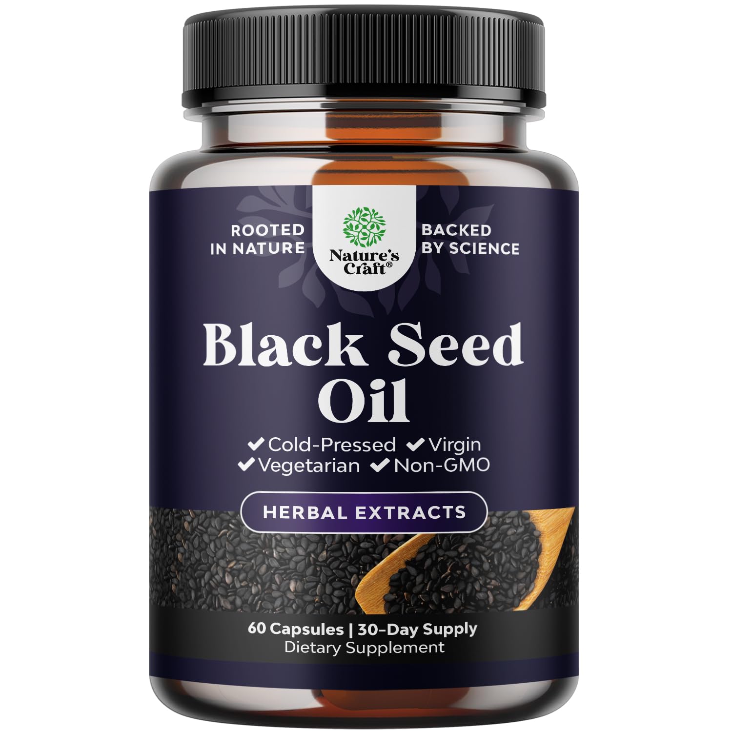 Natures Craft cápsulas de aceite de semilla negra prensado en frío para uso diario