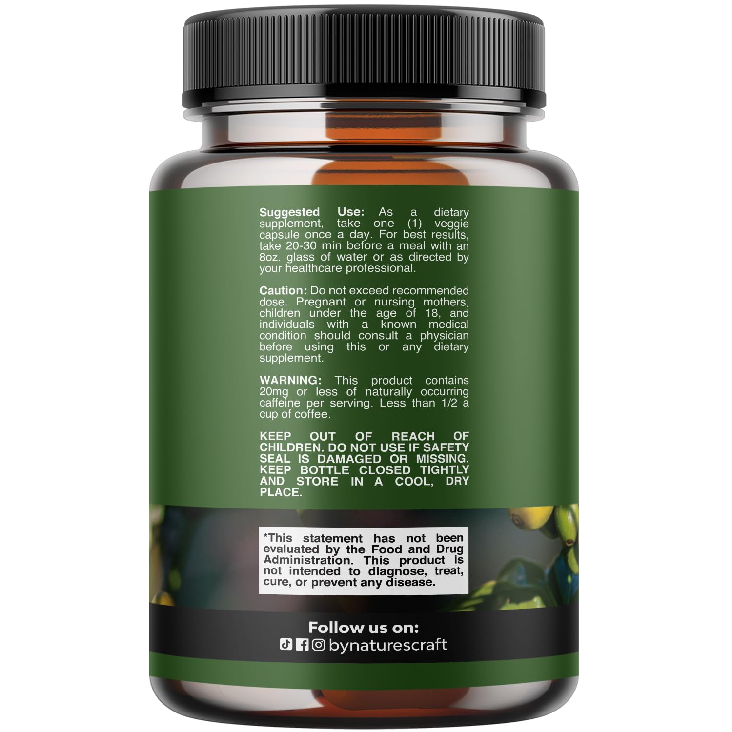 Cápsulas de extracto de café verde de Natures Craft para enfoque
