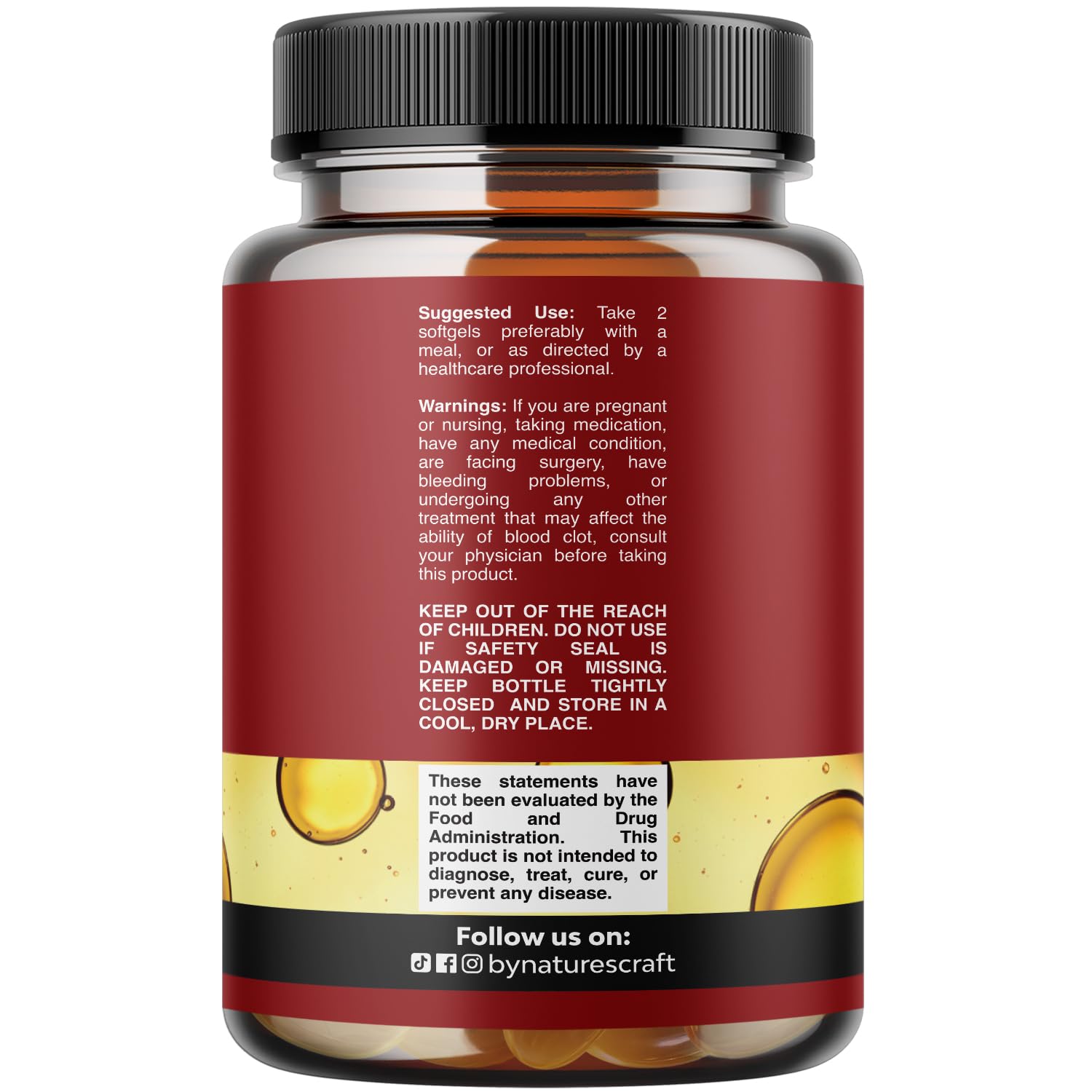 Natures Craft cápsulas suaves de omega-3 para bienestar diario.