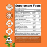 Natures Craft Tiroides, etiqueta cercana, énfasis en yodo y ashwagandha para equilibrio hormonal.