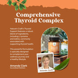 Natures Craft Complejo Tiroides, ingredientes clave como yodo kelp para apoyo metabólico.