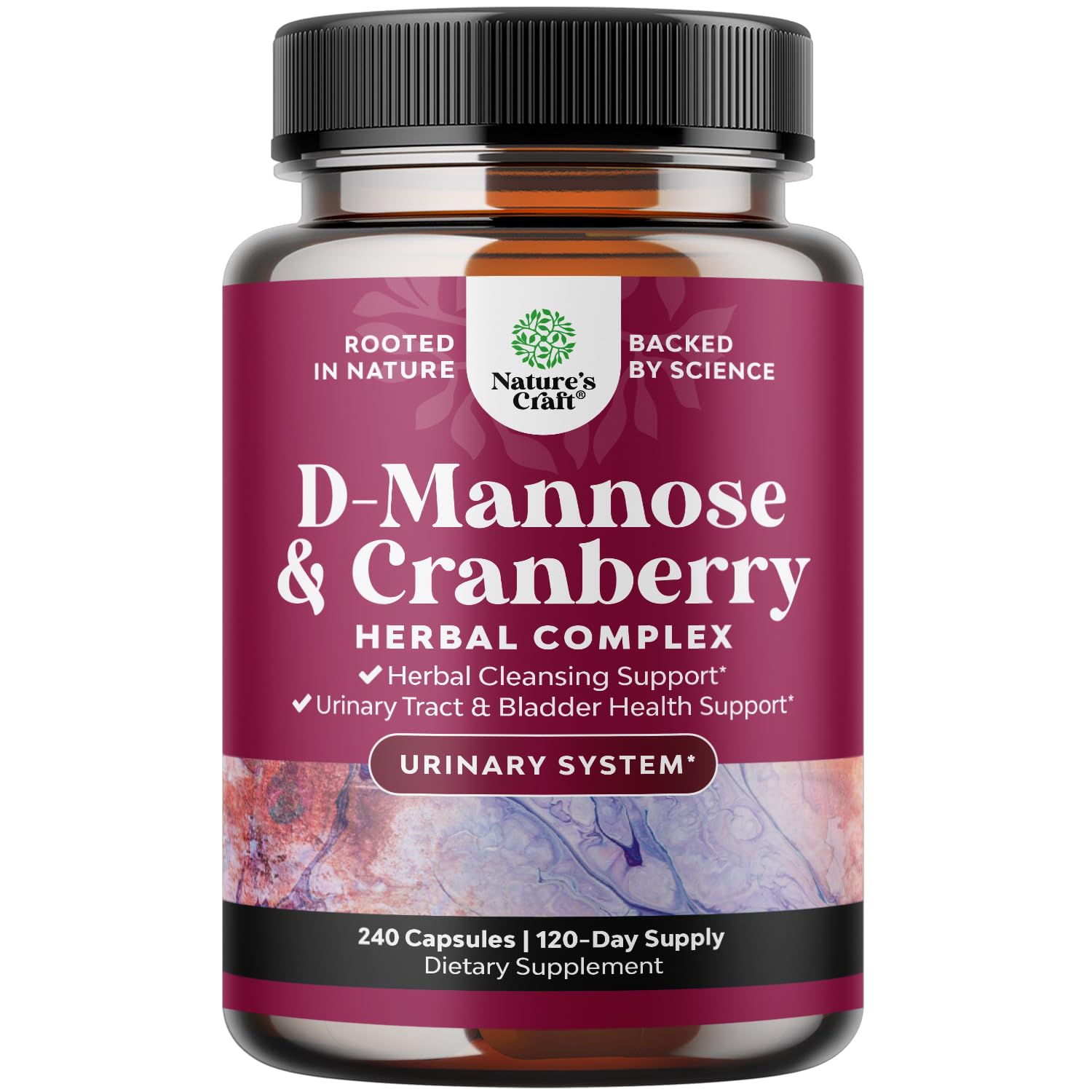 Natures Craft D-Mannose Cranberry: cápsulas 1000 mg para apoyo urinario