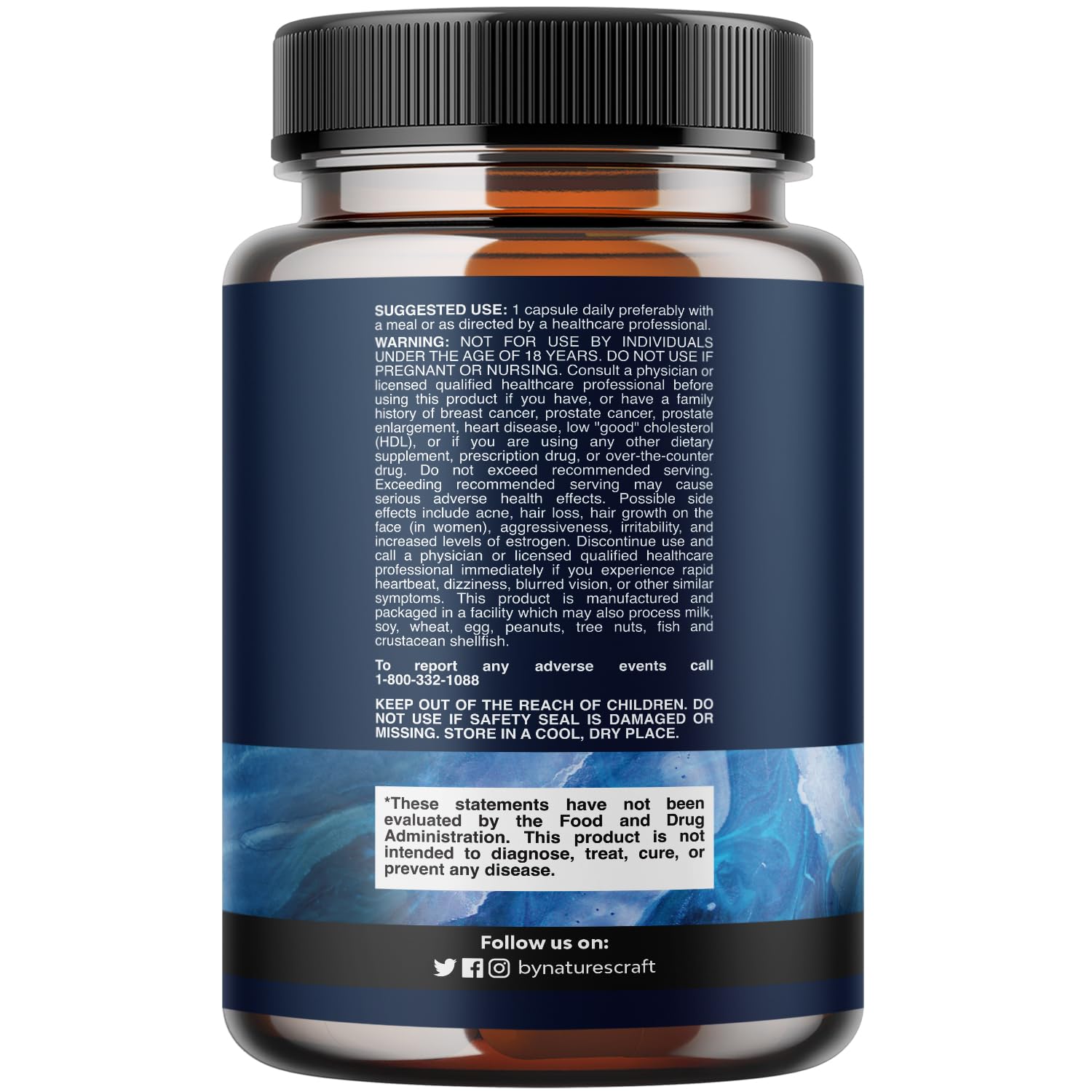 Etiqueta de Nature's Craft DHEA con información clara y calidad.