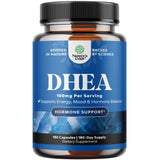 Natures Craft DHEA, botella de cápsulas, posible equilibrio hormonal para energía diaria