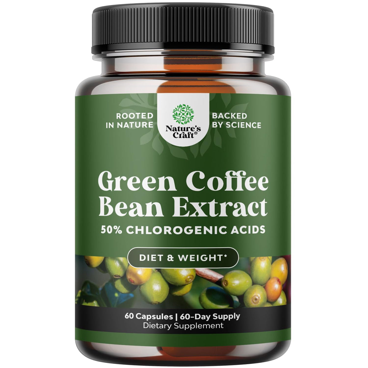 Extracto de café verde en bote de Natures Craft para energía diaria