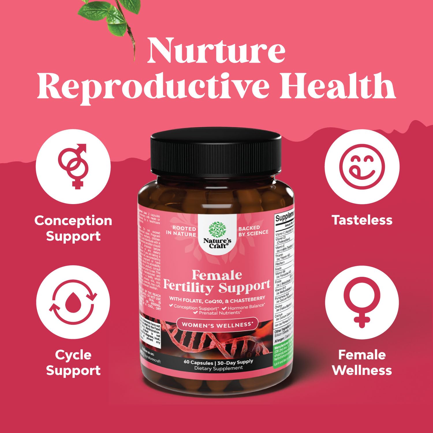 Natures Craft Fertilidad, dosis diaria para soporte nutricional