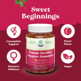 Natures Craft Fertility Gummies, etiqueta vegana para dietas basadas en plantas.