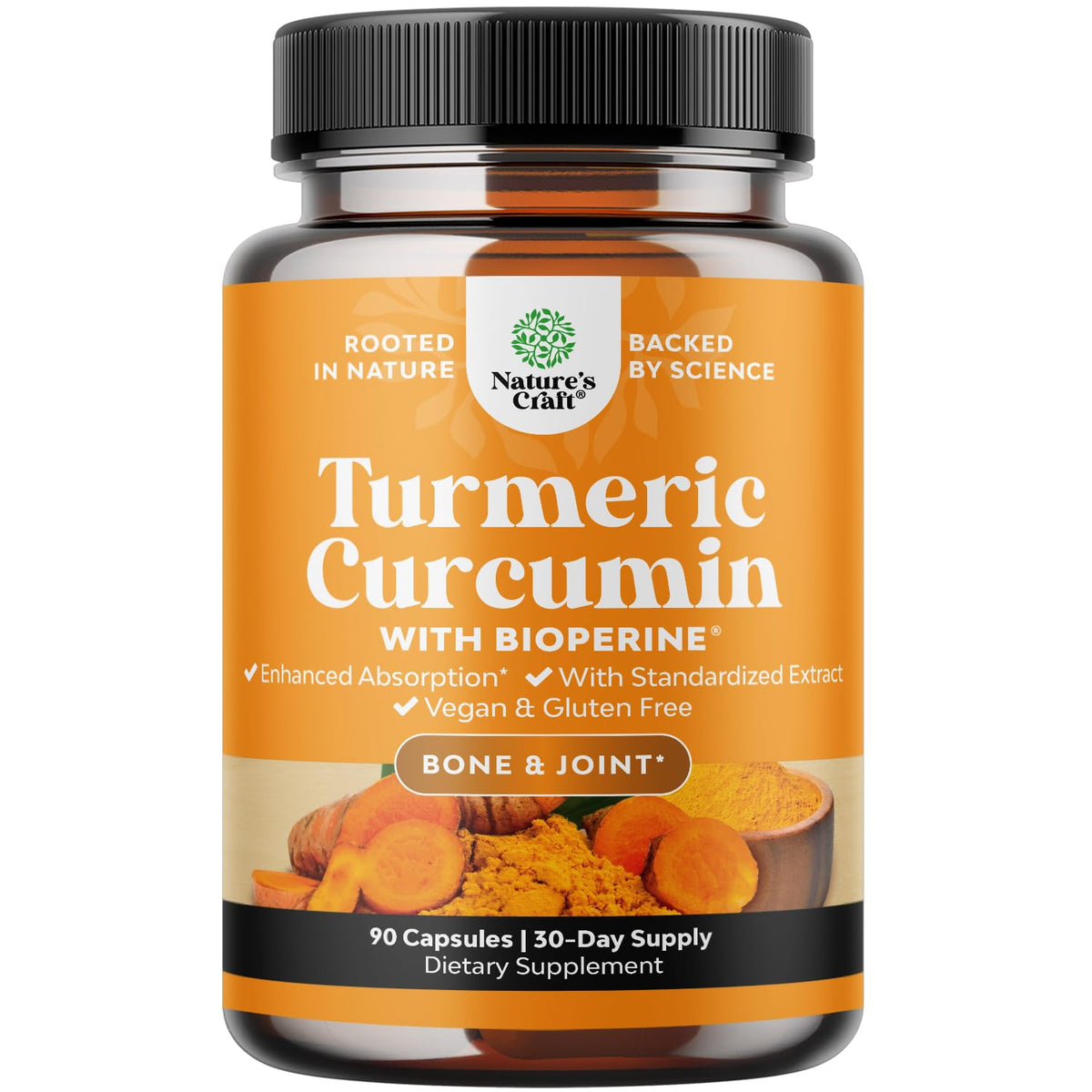 Natures Craft frasco de Turmeric Curcumin para uso diario y movilidad