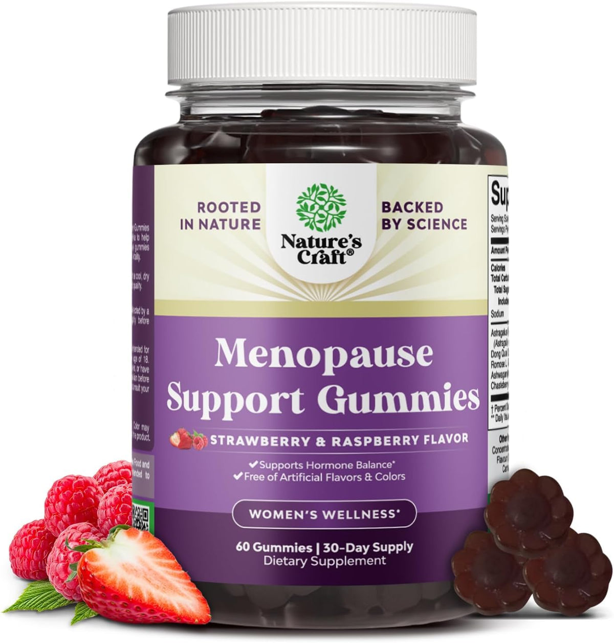 Gominolas de Natures Craft con dong quai, botella, posible apoyo al equilibrio emocional.