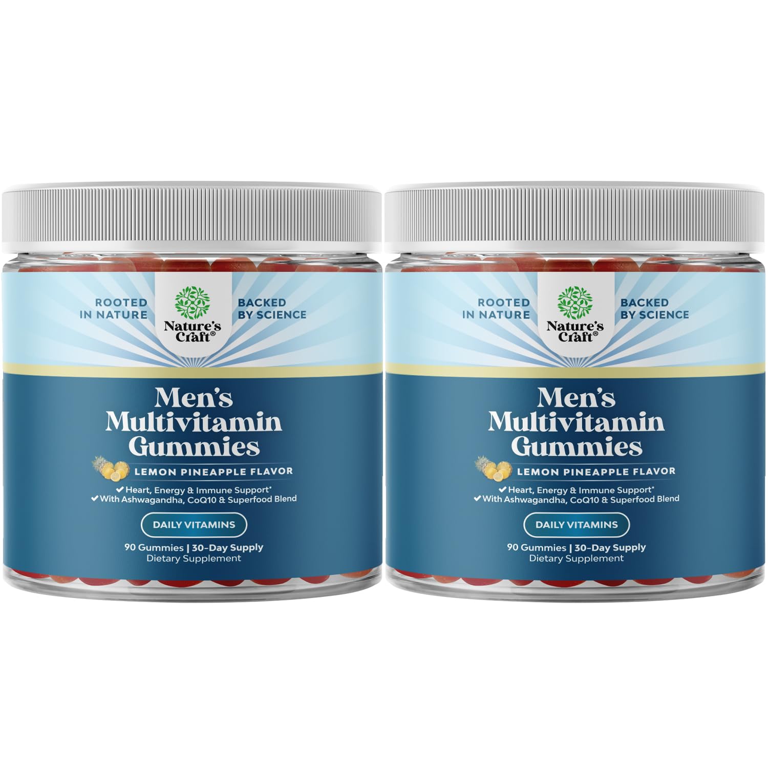 Nature's Craft gominolas multivitamínicas para hombres en tarro, sabor agradable.
