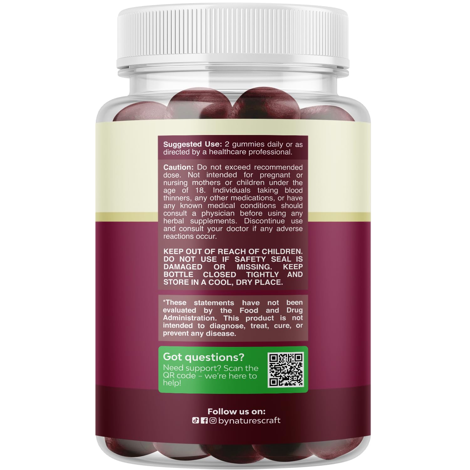 Natures Craft gominolas de remolacha en mano para apoyo diario de energía