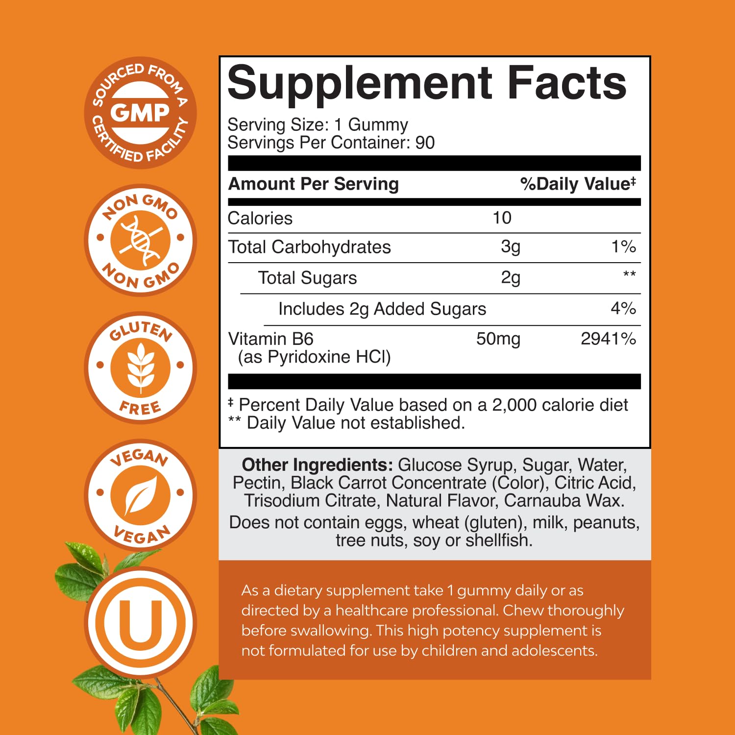 Nature's Craft gomitas B6 50 mg favorecen función cerebral y nerviosa