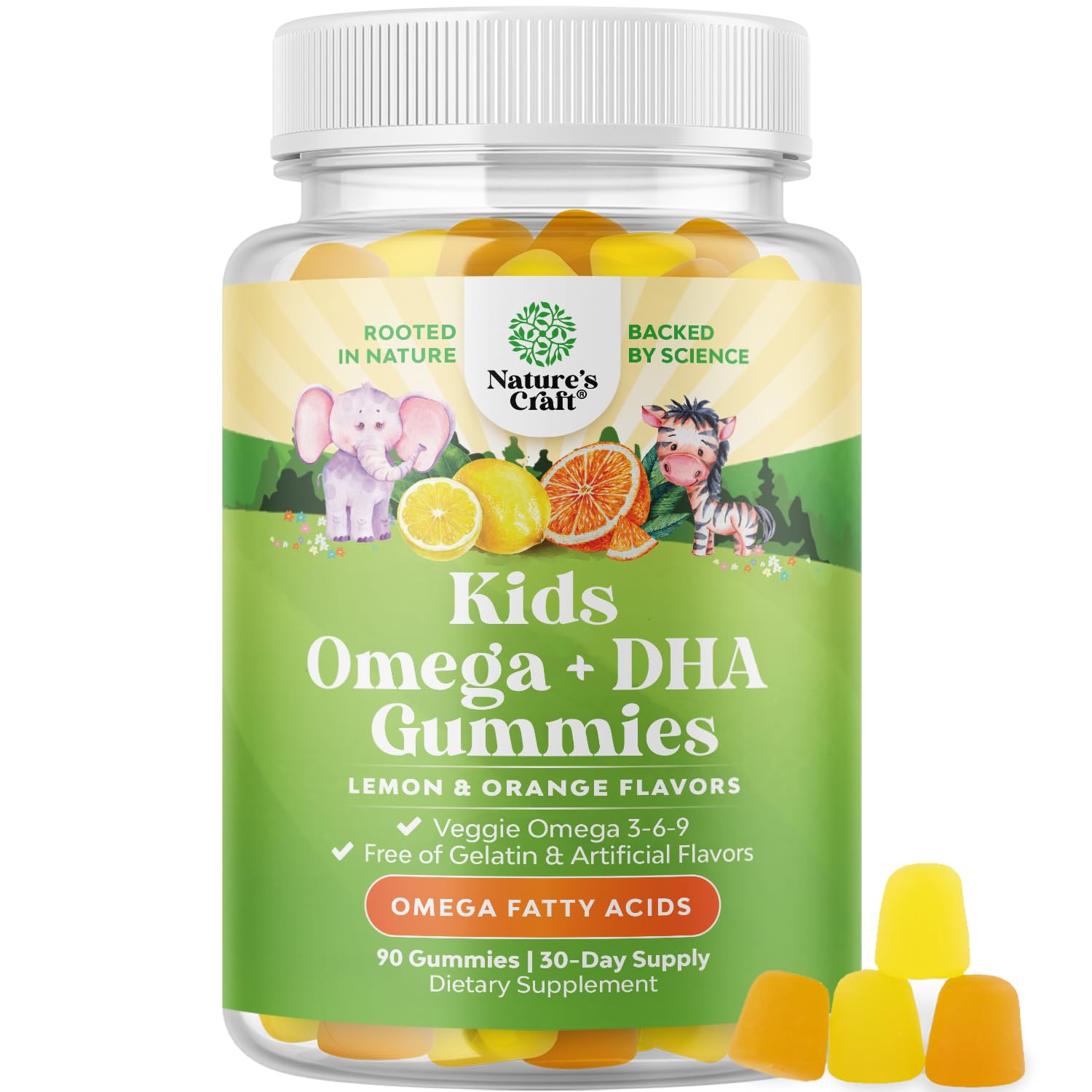 Natures Craft gomitas DHA para niños, apoyo a la visión y desarrollo