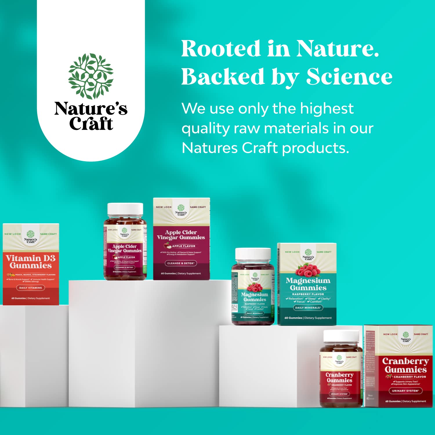 Embalaje práctico de Natures Craft para viajar con las gomitas.