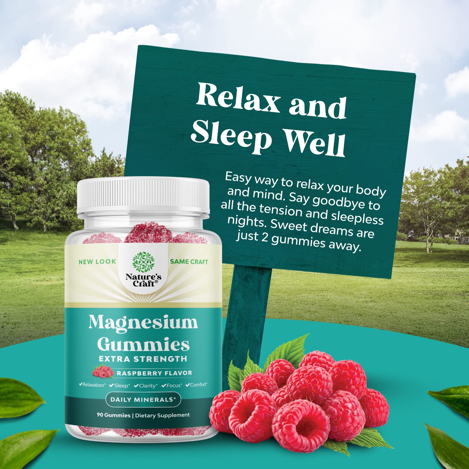 Momento de relajación nocturna con gomitas de magnesio Natures Craft.