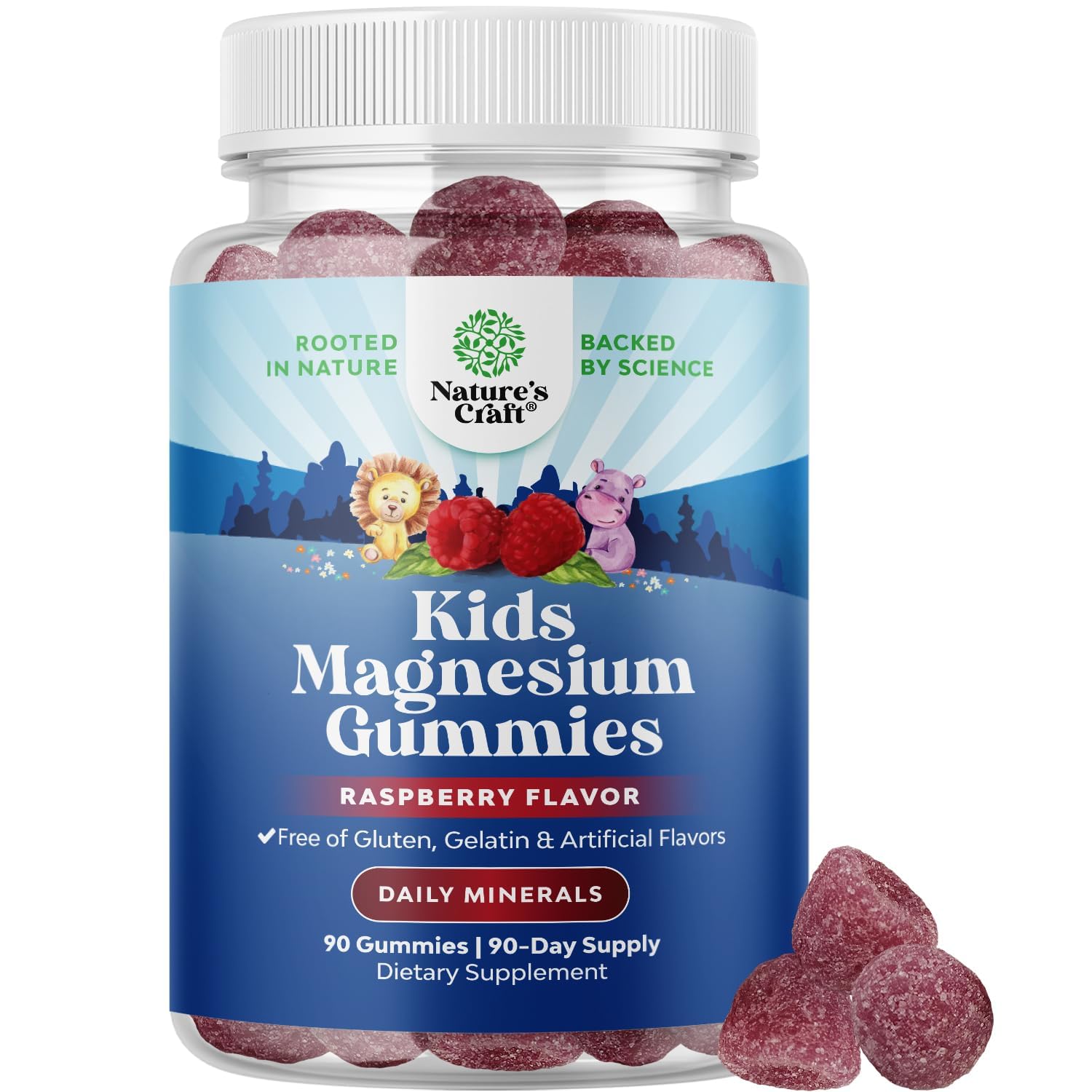 Gomitas de magnesio Nature's Craft para niños, envase, apoyo a la relajación ocasional