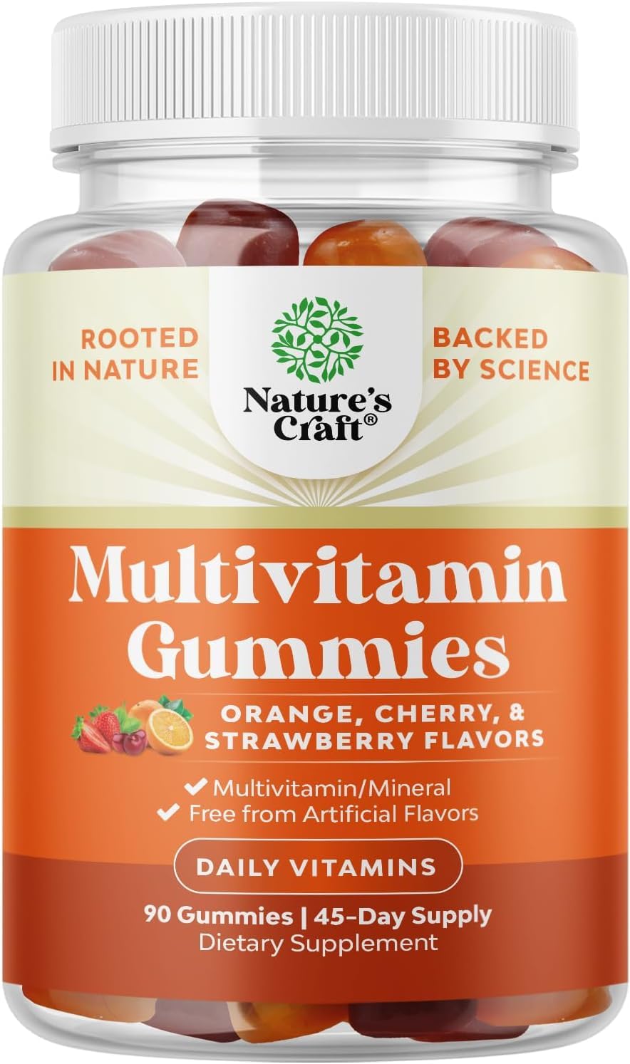 Natures Craft gomitas multivitamínicas para adultos en botella, conveniencia para consumo diario