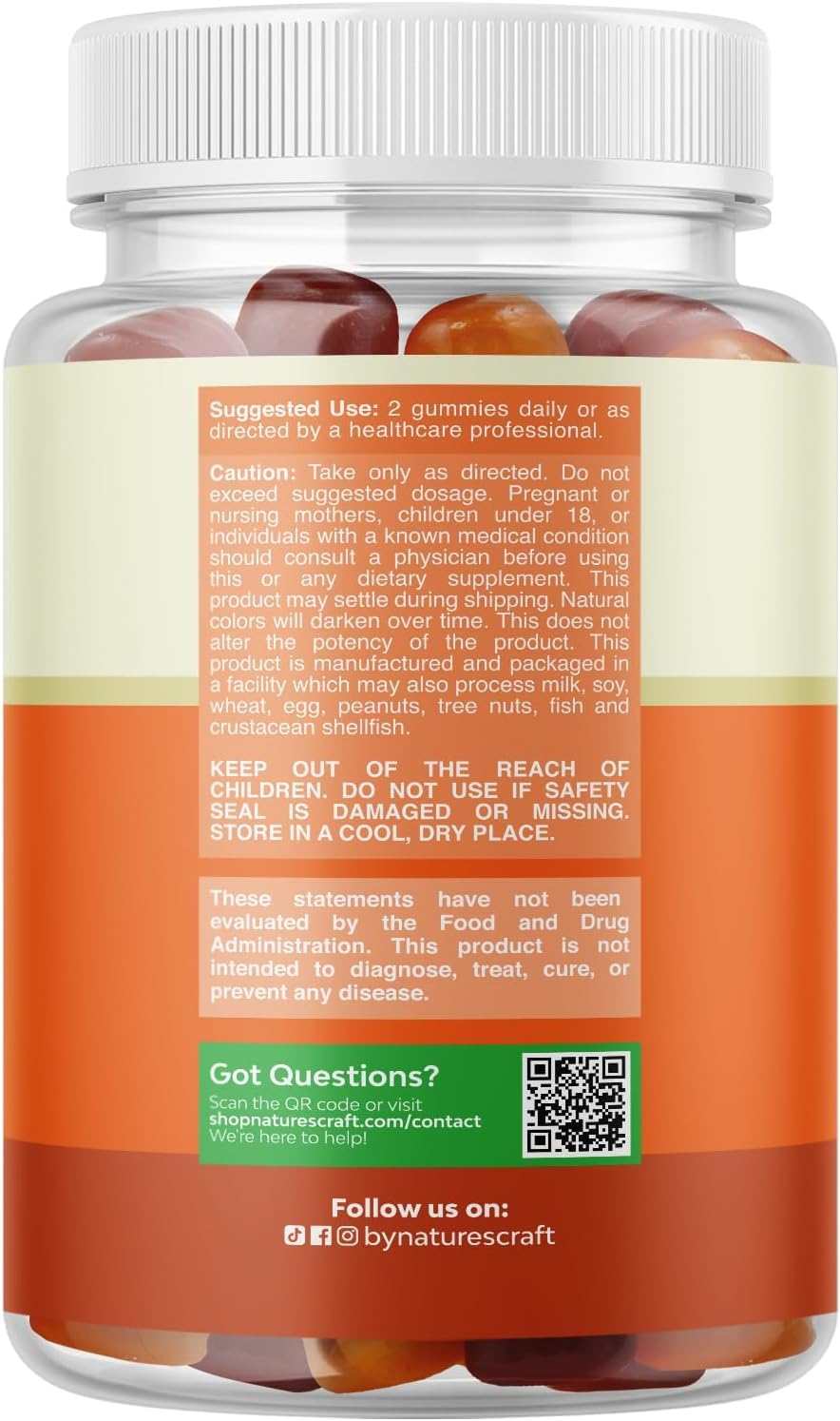 Natures Craft gomitas con zinc y B12, ingredientes clave para defensas generales