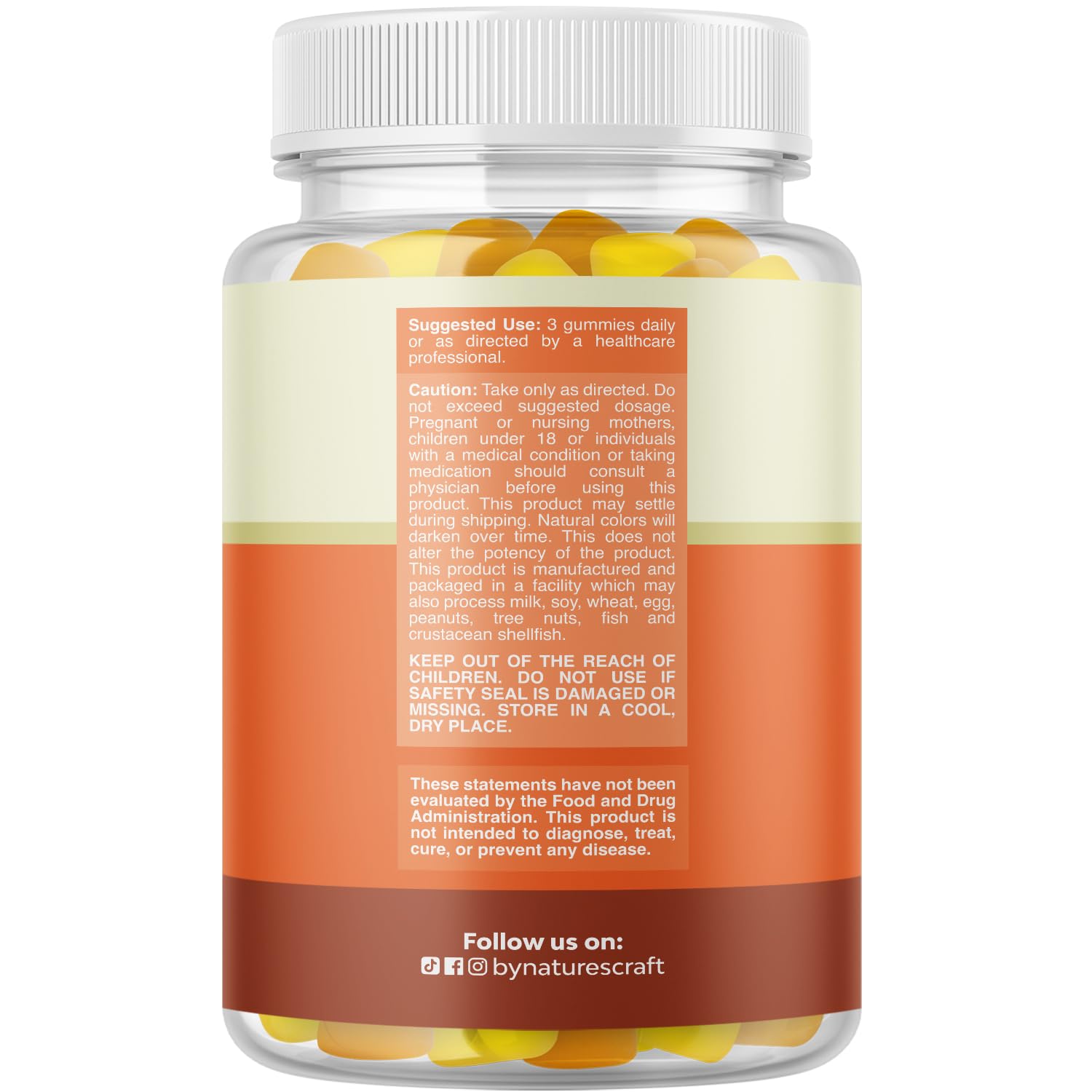 Natures Craft omega3 en etiqueta, información clara de ingredientes vegetales sin gelatina.