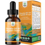 Natures Craft Gotas D3 K2 en frasco para dosis diaria y apoyo óseo potencial