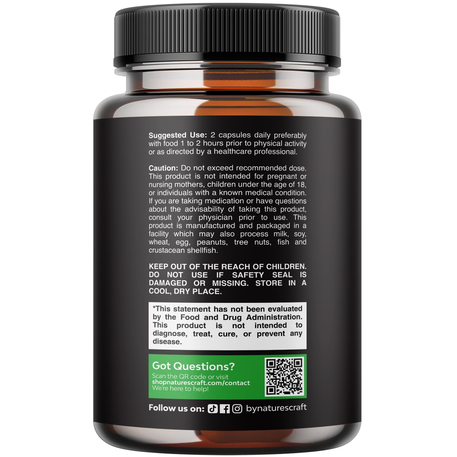 Natures Craft Horny Goat Weed envase compacto para uso diario y transporte fácil.