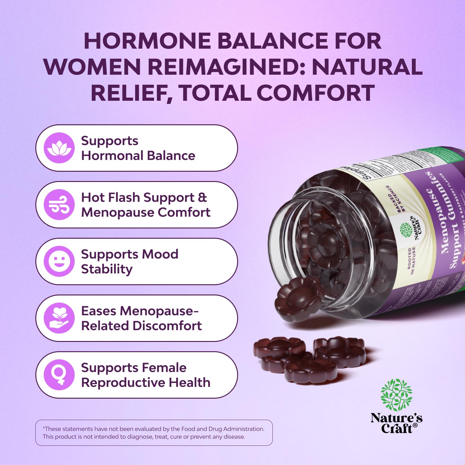 Ingredientes naturales de Natures Craft para la menopausia