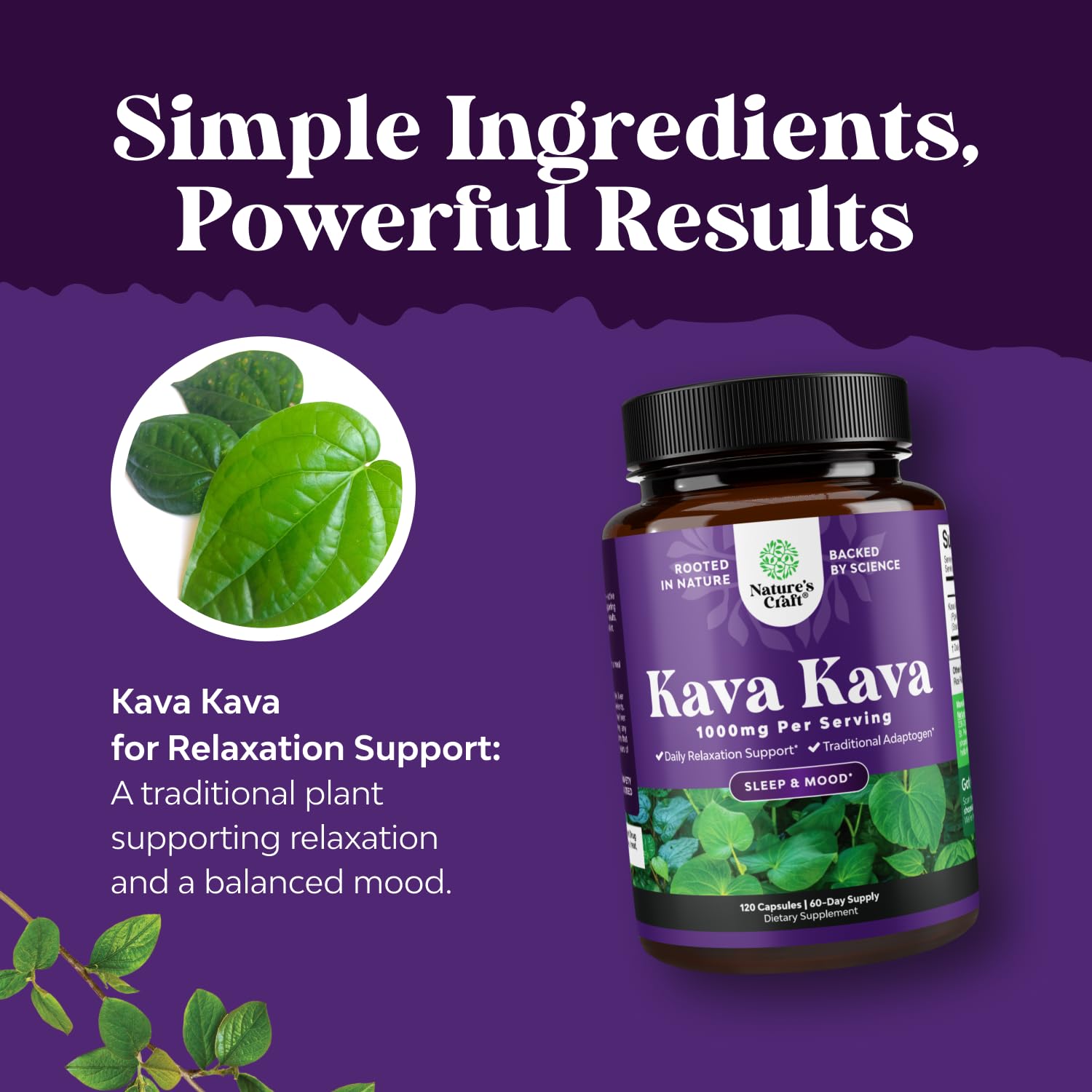 Natures Craft Kava Kava entorno relajante, mejora la experiencia sensorial