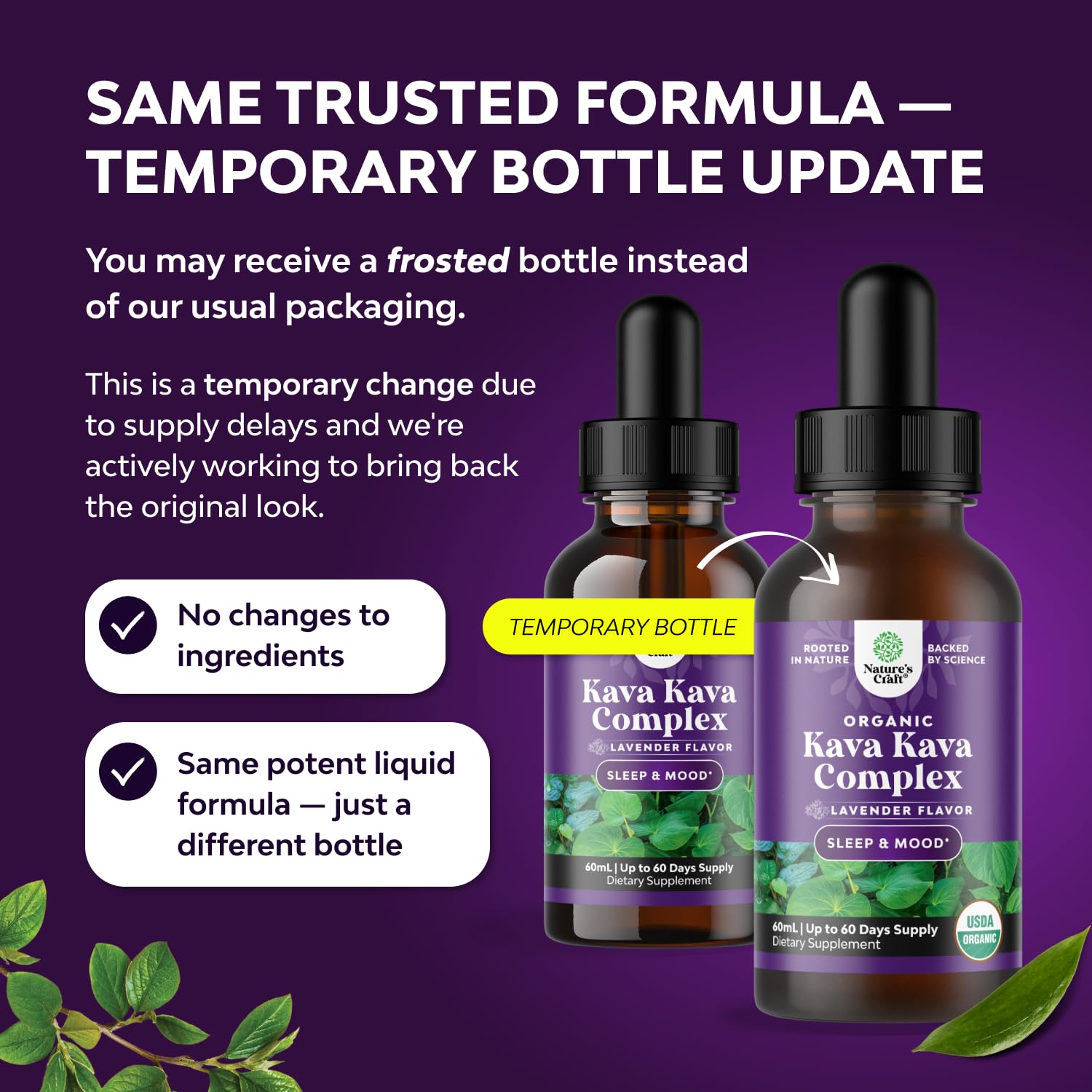 Natures Craft Kava Kava gotas lavanda frasco para uso diario