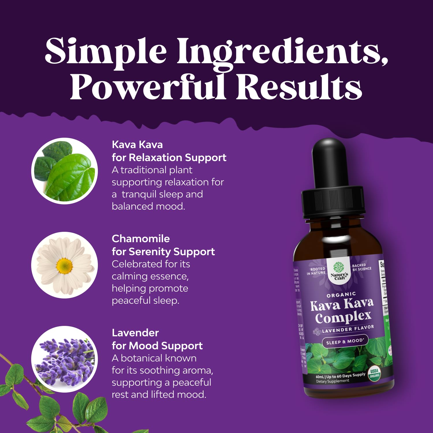 Natures Craft Kava Kava gotas lavanda uso nocturno