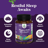 Natures Craft magnesio glicinato 500mg para descanso nocturno y relajación.
