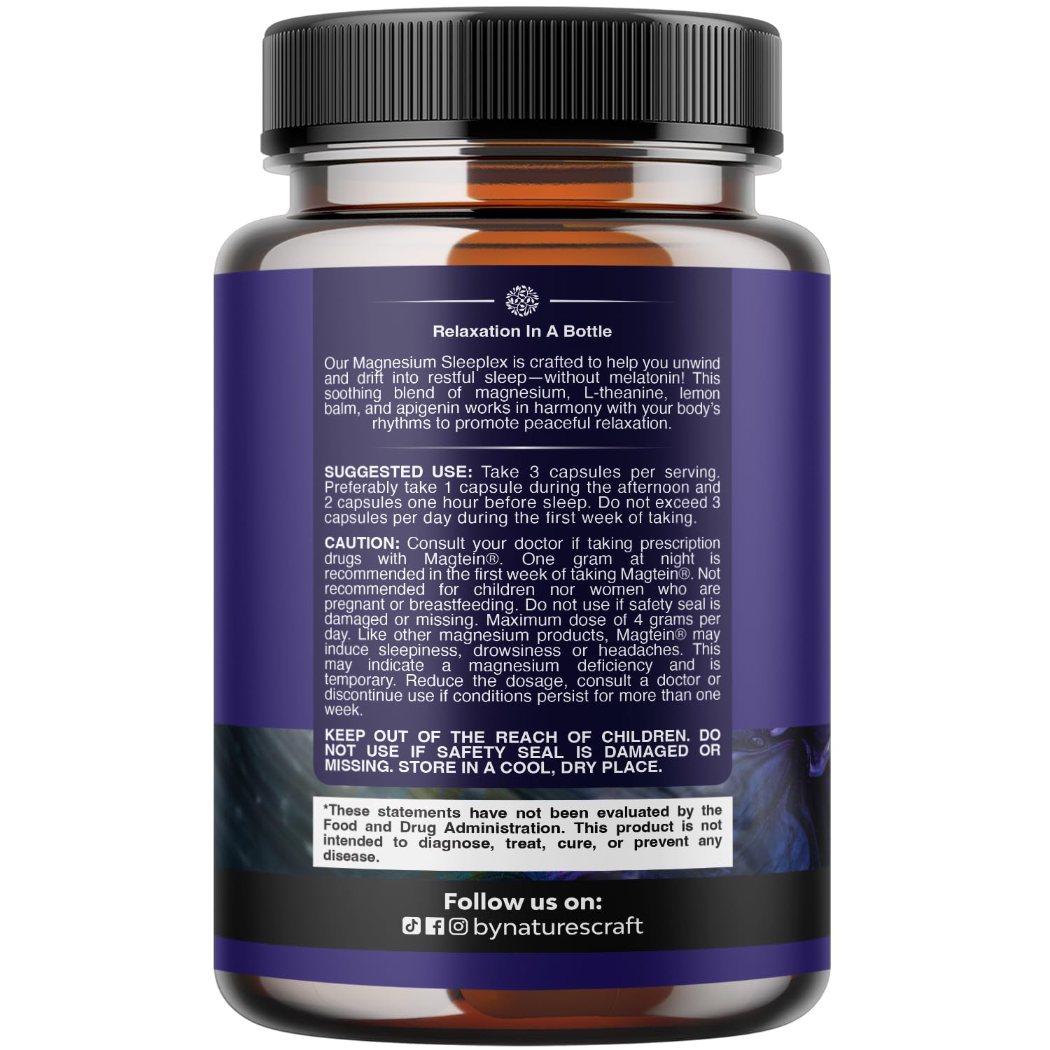 Natures Craft Magnesium Sueno – cápsulas que sugieren relajación y descanso sin melatonina