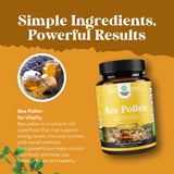 Natures Craft polen de abeja con antioxidantes para salud general.