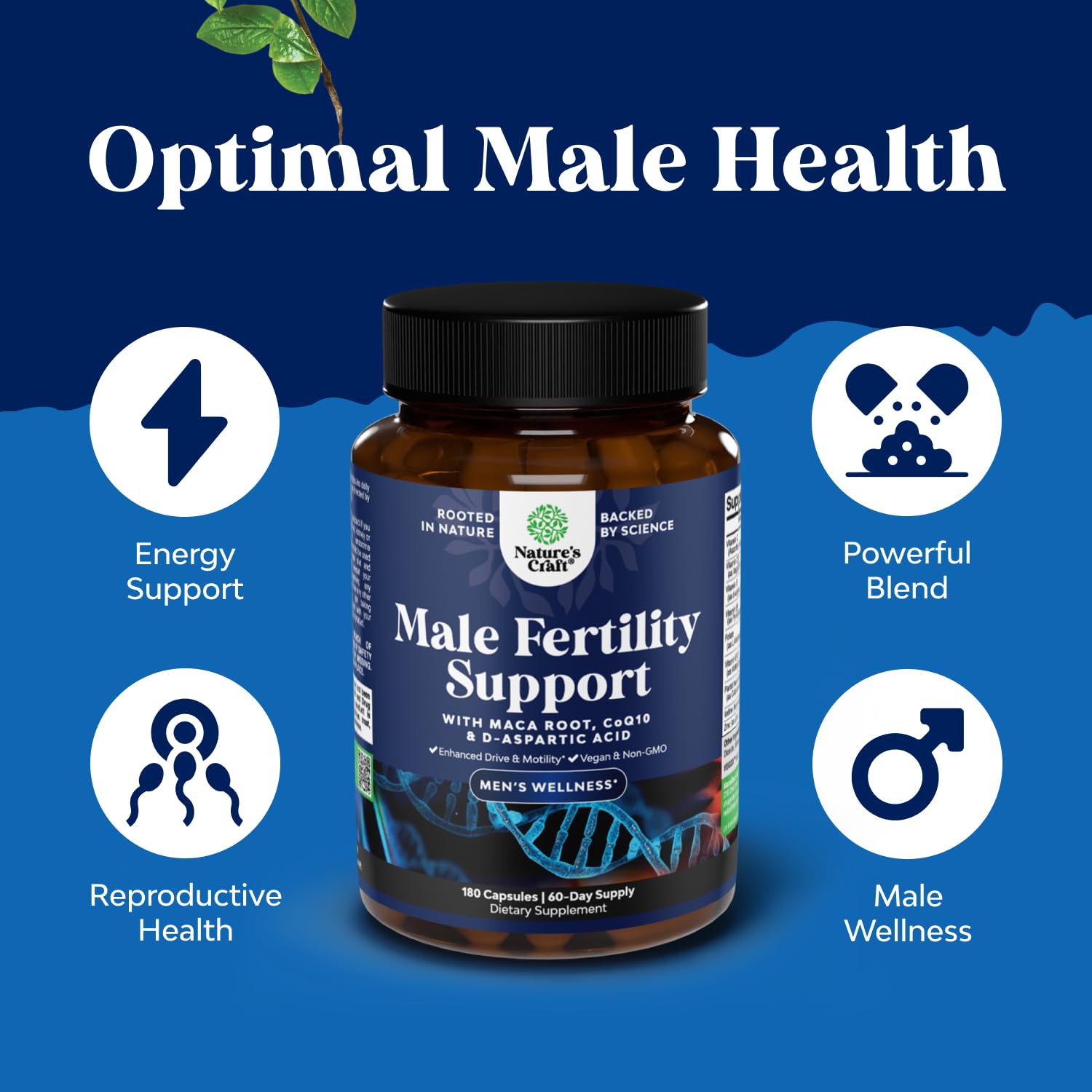 Natures Craft Preconceive, ácido D-aspártico para la vitalidad masculina.