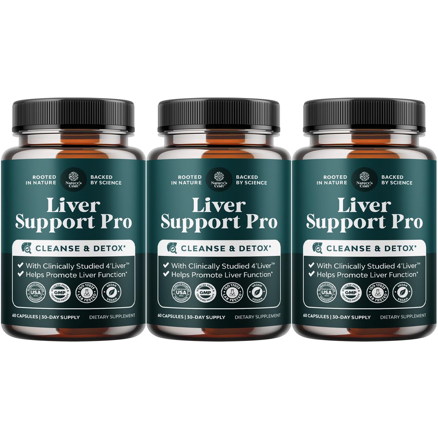 Natures Craft Pro Liver Support - botella y empaque visibles para bienestar hepático