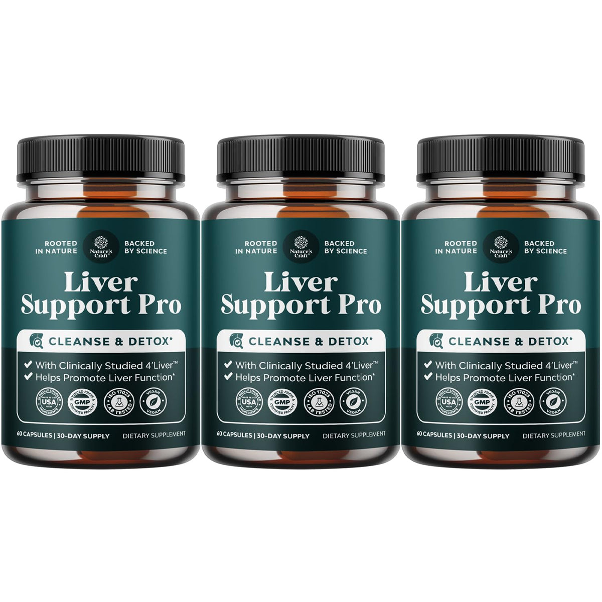 Natures Craft Pro Liver Support - botella y empaque visibles para bienestar hepático