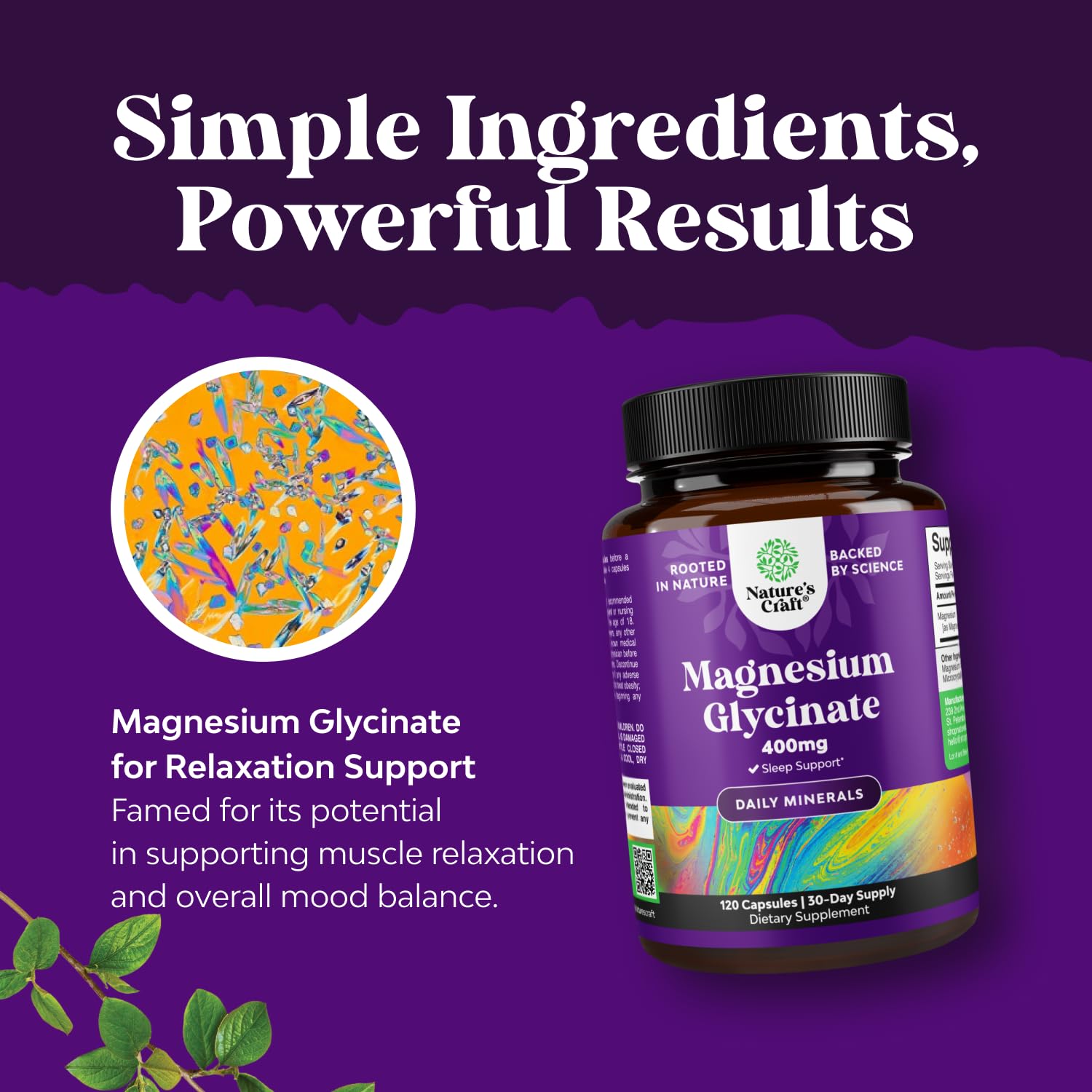 Cápsulas veganas de magnesio para mujeres, equilibrio y comodidad